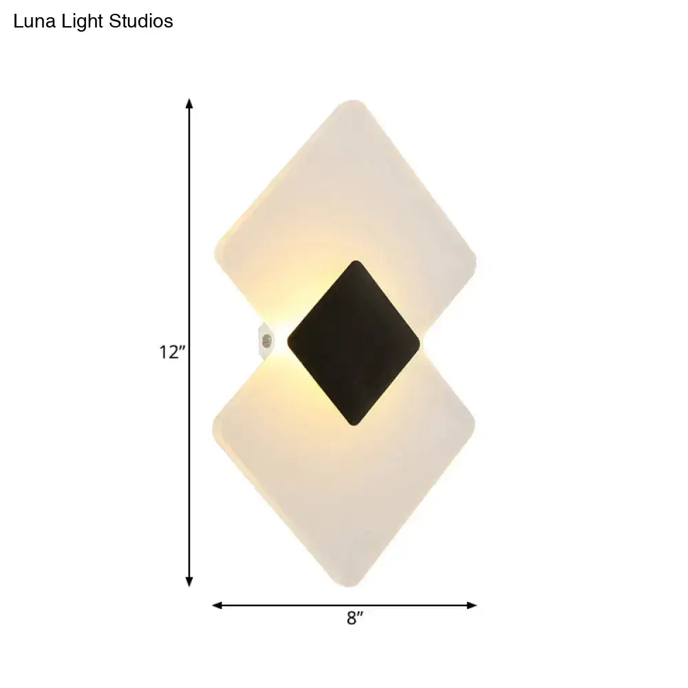 Silver Black LED Sconce by Decorbites with dual diamond design, 12x8 in on Tampa Home & Garden Store