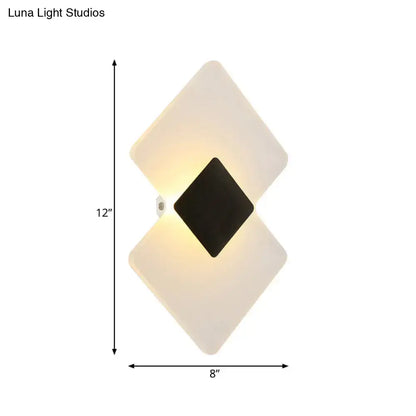 Silver Black LED Sconce by Decorbites with dual diamond design, 12x8 in on Tampa Home & Garden Store