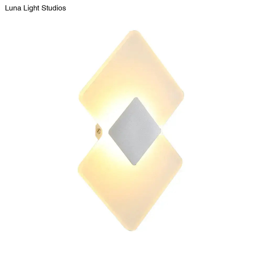 Silver Black LED Sconce by Decorbites with diamond-shaped modules, warm white glow on Tampa Home & Garden Store