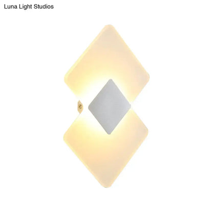 Silver Black LED Sconce by Decorbites with diamond-shaped modules, warm white glow on Tampa Home & Garden Store