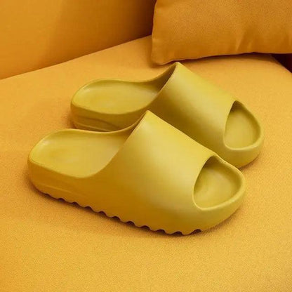 Modern thick-soft yellow slippers, slip-on sandals, unisex indoor-outdoor non-slip outsole on Tampa Home & Garden Store