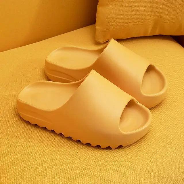 Stevvex yellow slip-on sandals with thick sole and non-slip grip on Tampa Home & Garden Store