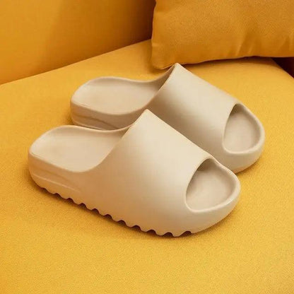 White thick-soft open-toe spa slippers, unisex sandals with non-slip ridged sole on Tampa Home & Garden Store