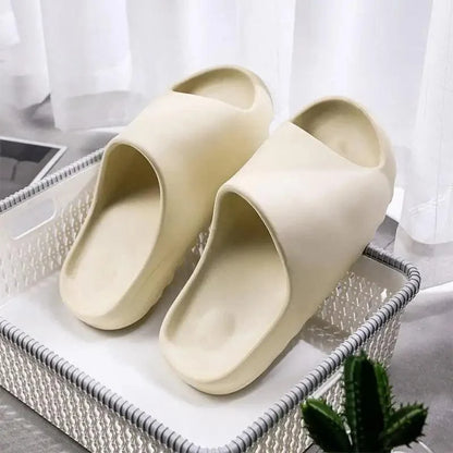 Stevvex beige unisex spa slippers thick soft sandals 1 pair on Tampa Home & Garden Store