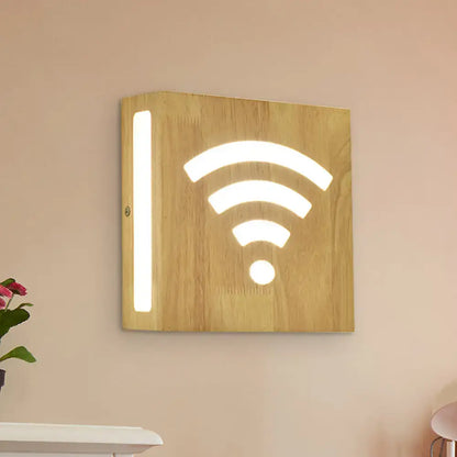 Bamboo wall light with modern tree pattern on wooden panel, direct wired bedroom lighting on Tampa Home & Garden Store