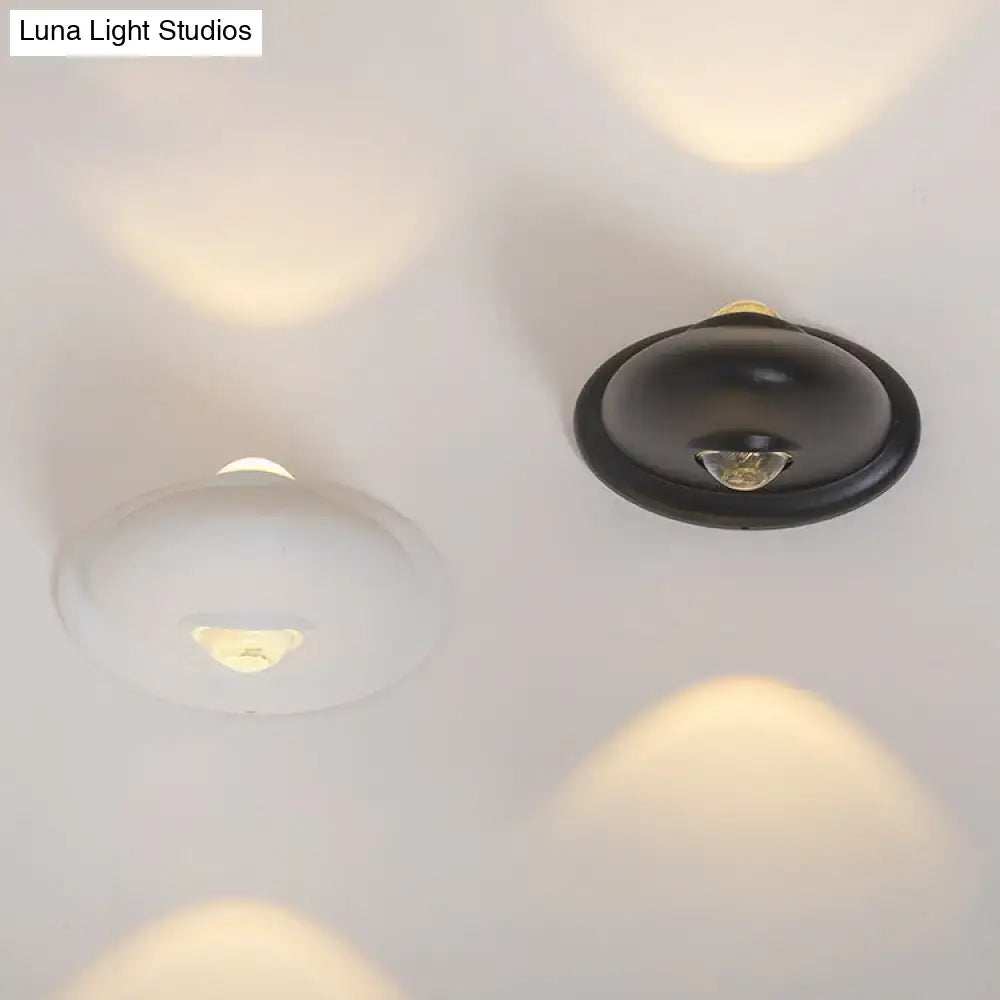 White Chrome Wall Sconce and white dome ceiling light, 2 fixtures shown on Tampa Home & Garden Store