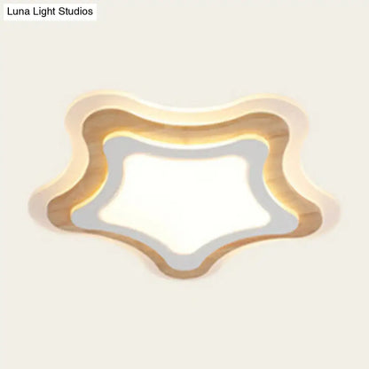 a Playful Wood Triangle Flush Light for Nursery