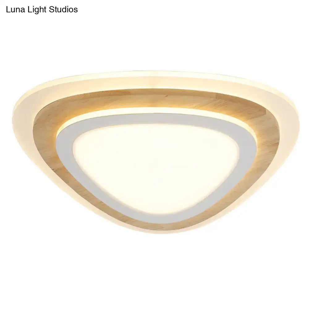 Wood Triangle Flush Mount Light by Decorbites, warm wood tones, layered ring design on Tampa Home & Garden Store