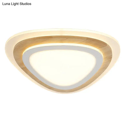 Wood Triangle Flush Mount Light by Decorbites, warm wood tones, layered ring design on Tampa Home & Garden Store