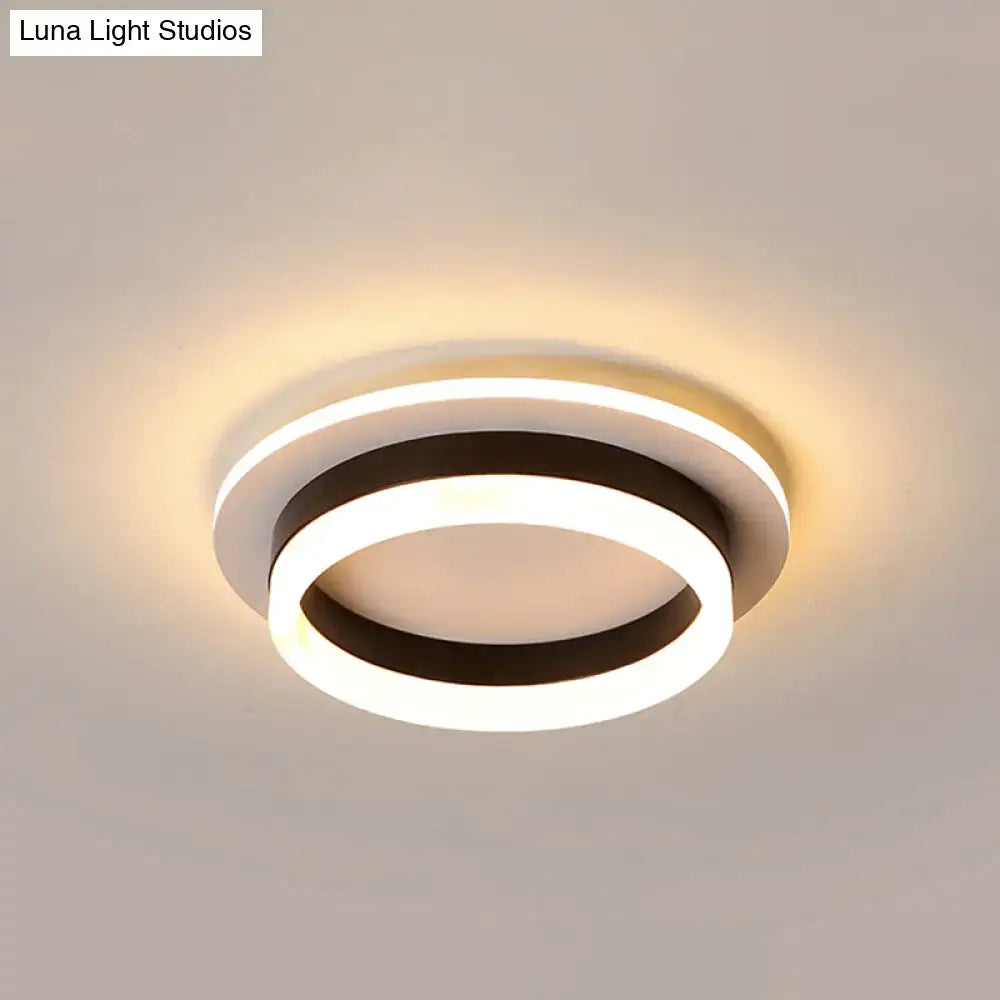 Modern tricolor ring LED flush mount ceiling light white outer ring black inner ring, Decorbites on Tampa Home & Garden Store