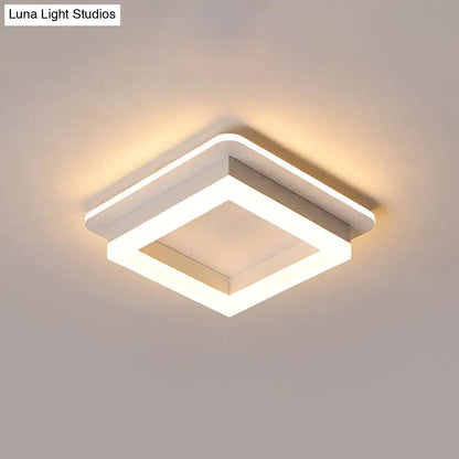 Decorbites modern tricolor ring LED flush mount ceiling light for bedroom white frame on Tampa Home & Garden Store