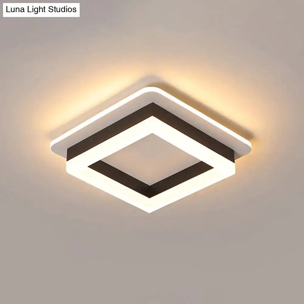 Modern tricolor square ring LED flush-mount ceiling light for bedroom by Decorbites on Tampa Home & Garden Store