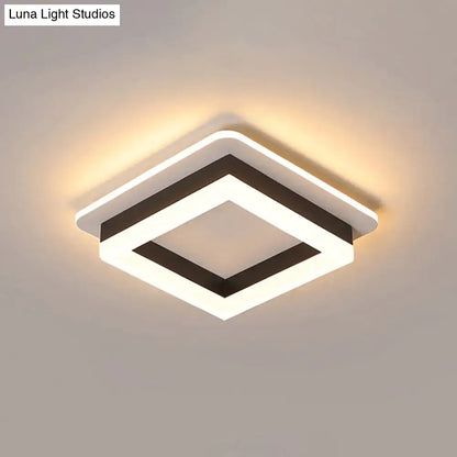Modern tricolor square ring LED flush-mount ceiling light for bedroom by Decorbites on Tampa Home & Garden Store