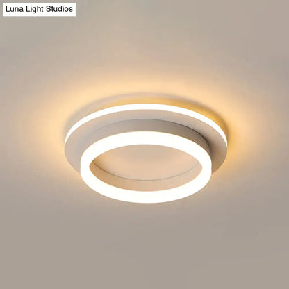 Modern tricolor ring LED flush-mount white ceiling light with dual rings Decorbites on Tampa Home & Garden Store