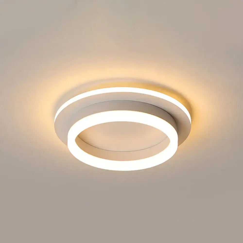 Modern tri-color ring LED flush mount ceiling light for bedroom Decorbites white finish on Tampa Home & Garden Store
