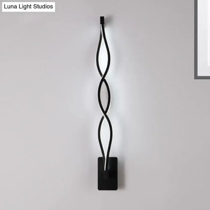 Black acrylic intertwined LED wall sconce with twisting ribbons and wall mount Decorbites on Tampa Home & Garden Store