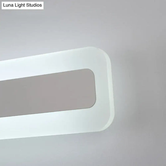 White Bar LED Wall Sconce frosted inner panel; sleek white frame by Decorbites on Tampa Home & Garden Store