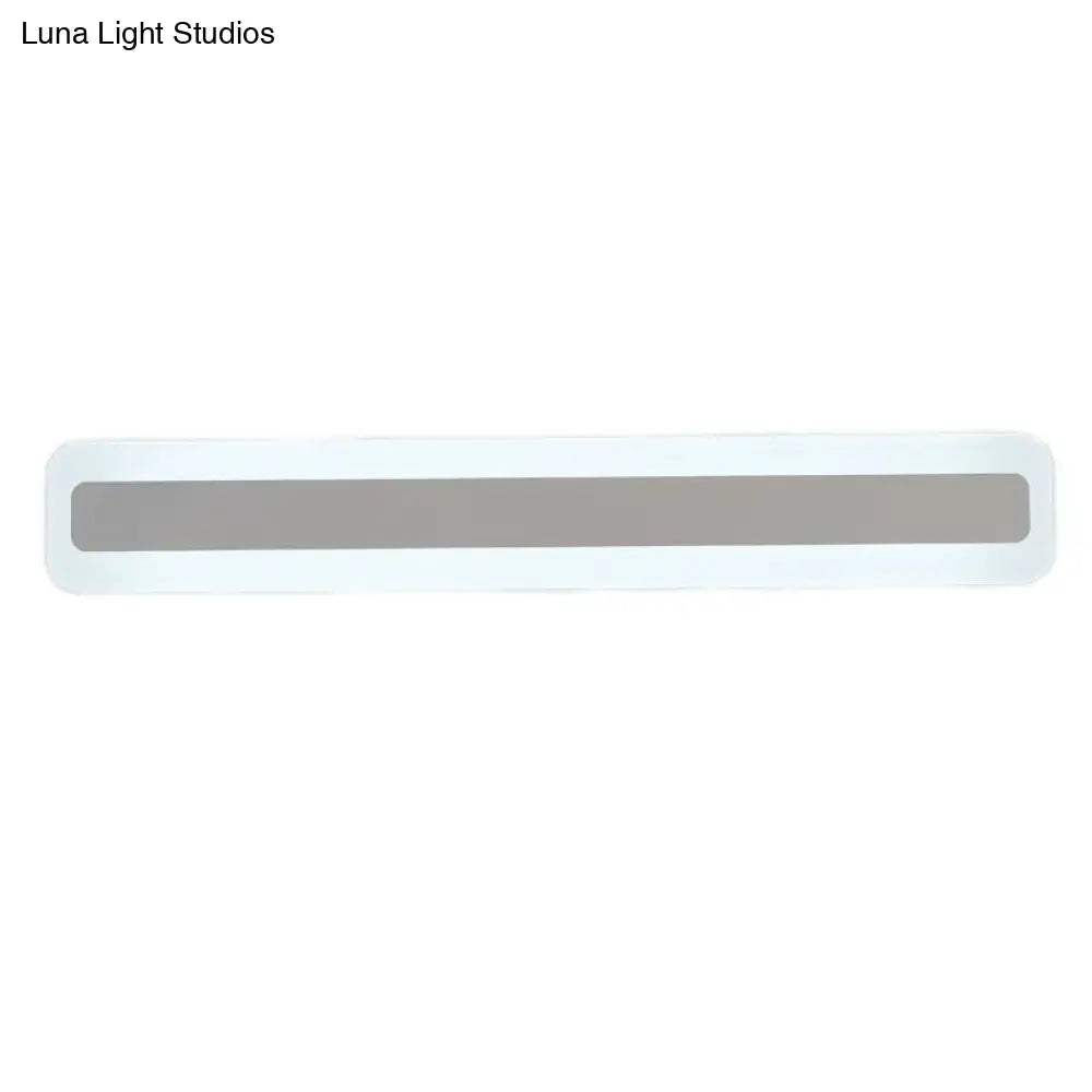 White Bar LED Wall Sconce by Decorbites, slim white frame with grey inset LED panel on Tampa Home & Garden Store