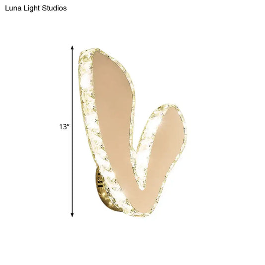V-Shape Crystal Block LED Wall Sconce in Chrome - Minimalist Flush Mount Lamp with Warm/White Light - Tampa Home & Garden Store