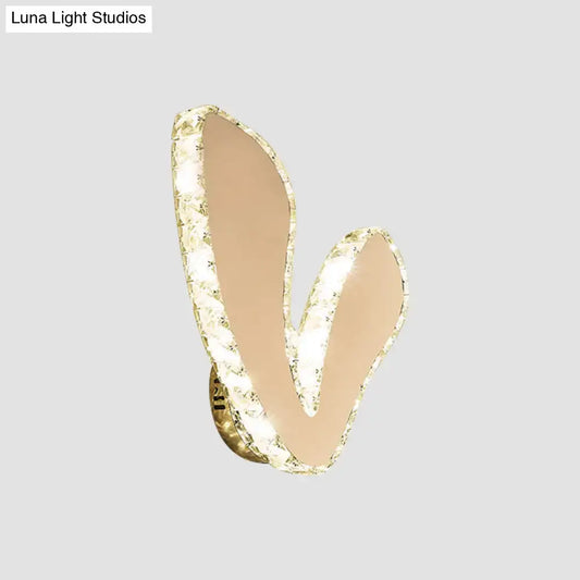 V-Shape Crystal Block LED Wall Sconce in Chrome - Minimalist Flush Mount Lamp with Warm/White Light - Tampa Home & Garden Store