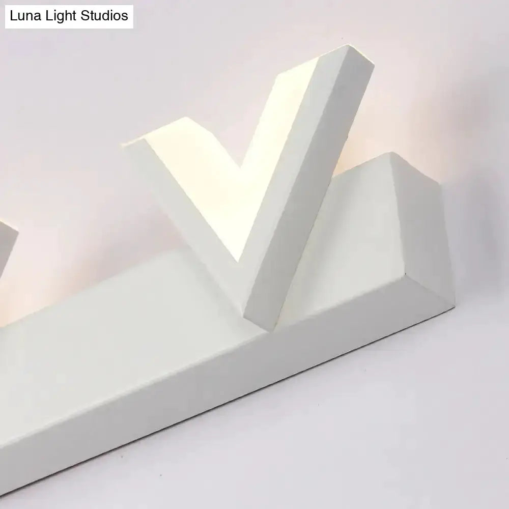 Modern V Shaped White LED Vanity Light with Bulbs