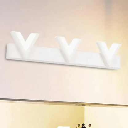 Modern V Shaped White LED Vanity Light with Bulbs