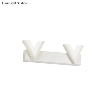 Modern V Shaped White LED Vanity Light with Bulbs