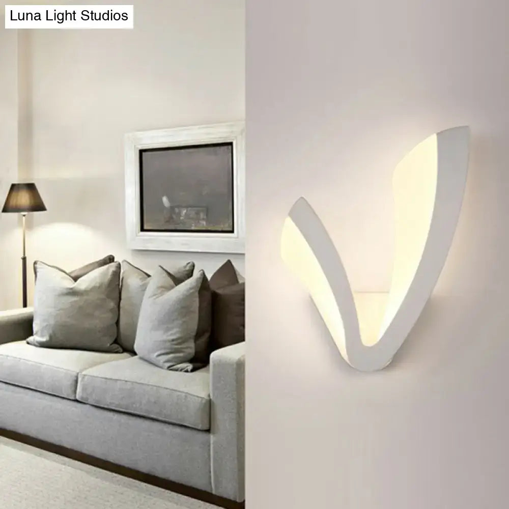 White V-Shape Wall Light Decorbites wall lamp in Home & Garden setting on Tampa Home & Garden Store