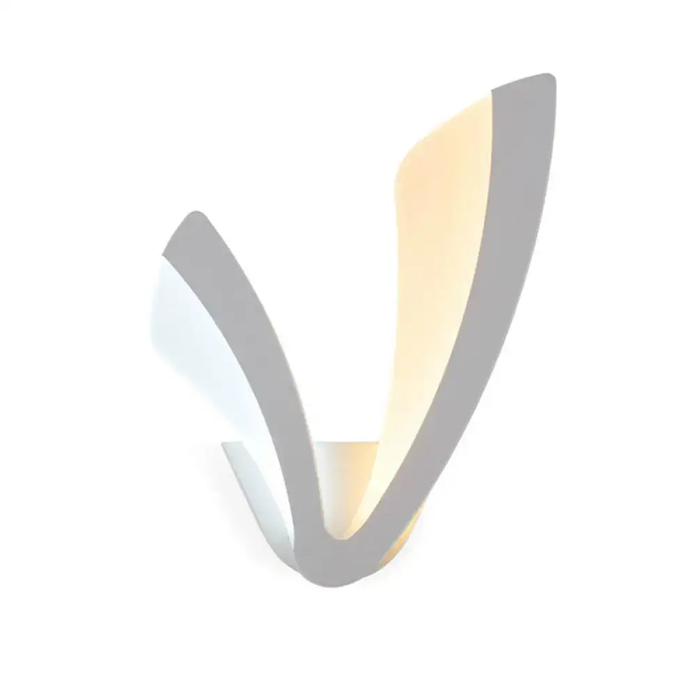 White V-Shape Wall Light by Decorbites; sculptural white and gray metal fixture with warm illumination on Tampa Home & Garden Store