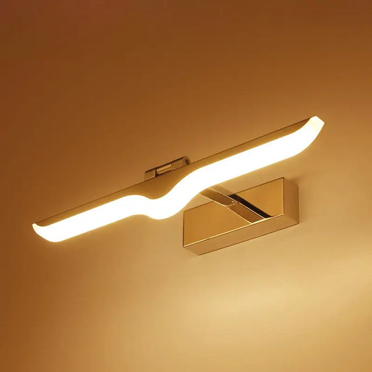 Chrome acrylic wall light with a curved LED strip, wall-mounted by Decorbites on Tampa Home & Garden Store