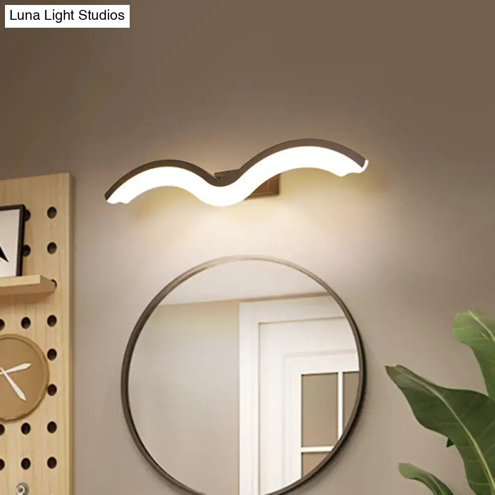Black White Wave Wall Sconce, Decorbites curved LED light, wall-mounted on Tampa Home & Garden Store