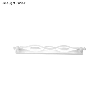 Modern wavy white twist acrylic vanity sconce wall light on Tampa Home & Garden Store