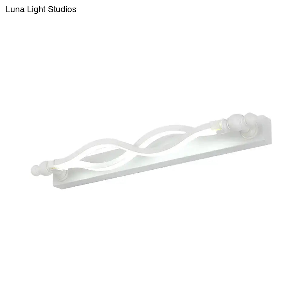 Modern wavy white twist acrylic vanity sconce wall light by Decorbites for bedroom on Tampa Home & Garden Store