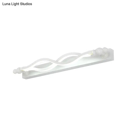Modern wavy white twist acrylic vanity sconce wall light by Decorbites for bedroom on Tampa Home & Garden Store
