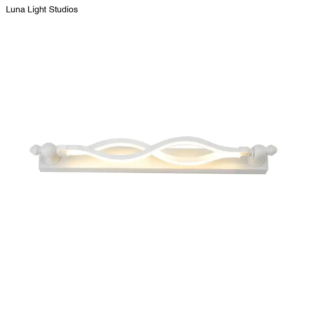 Modern white twist acrylic vanity sconce Decorbites wall light on Tampa Home & Garden Store