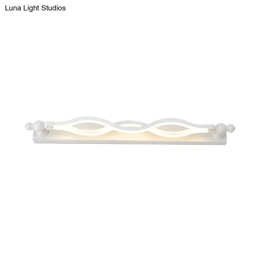 Modern wavy white twist acrylic vanity sconce by Decorbites decorative bedroom wall light on Tampa Home & Garden Store