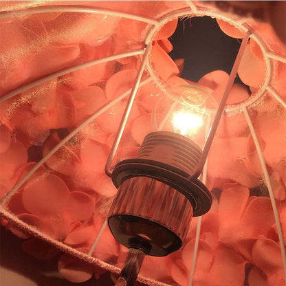 Stevvex table lamp modern wedding decoration with pink rose petals backdrop and glowing bulb on Tampa Home & Garden Store