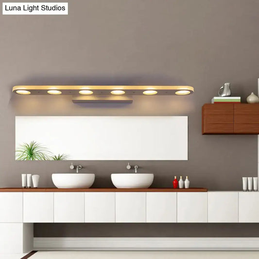 White LED vanity wall light by Decorbites, five round bulbs above bathroom mirror on Tampa Home & Garden Store