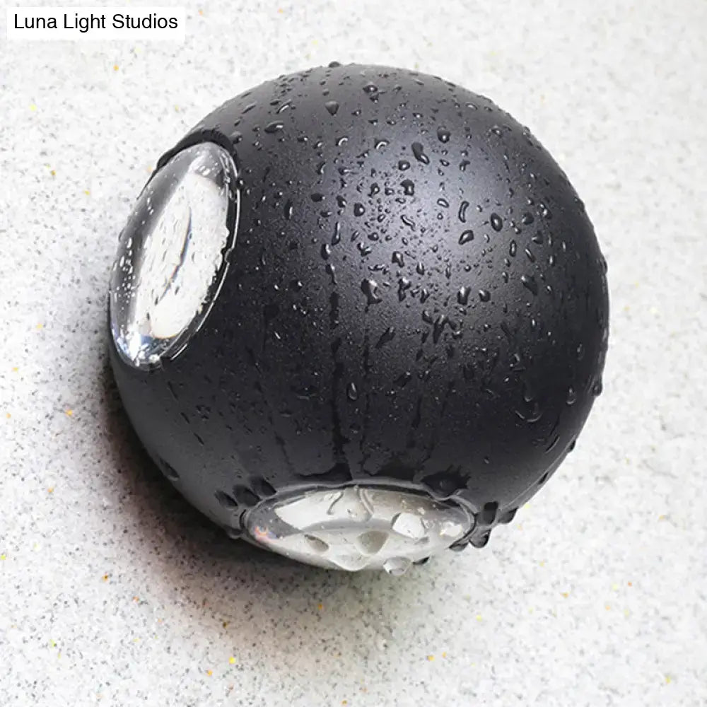 White Dome Wall Sconce Decorbites—black spherical light fixture with glass lens accents on Tampa Home & Garden Store