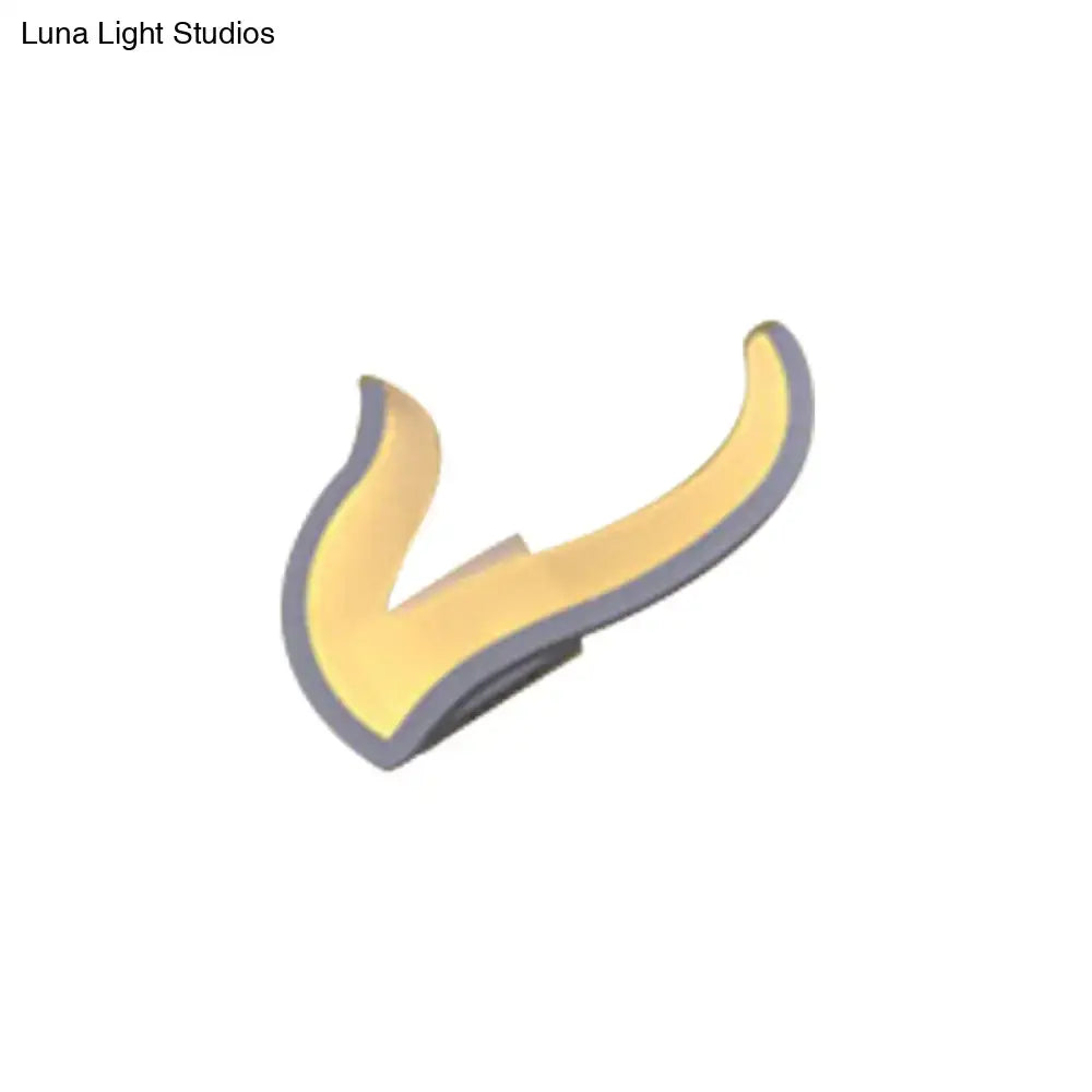 White Acrylic LED Table Lamp icon with yellow curved motif gray edge Decorbites on Tampa Home & Garden Store
