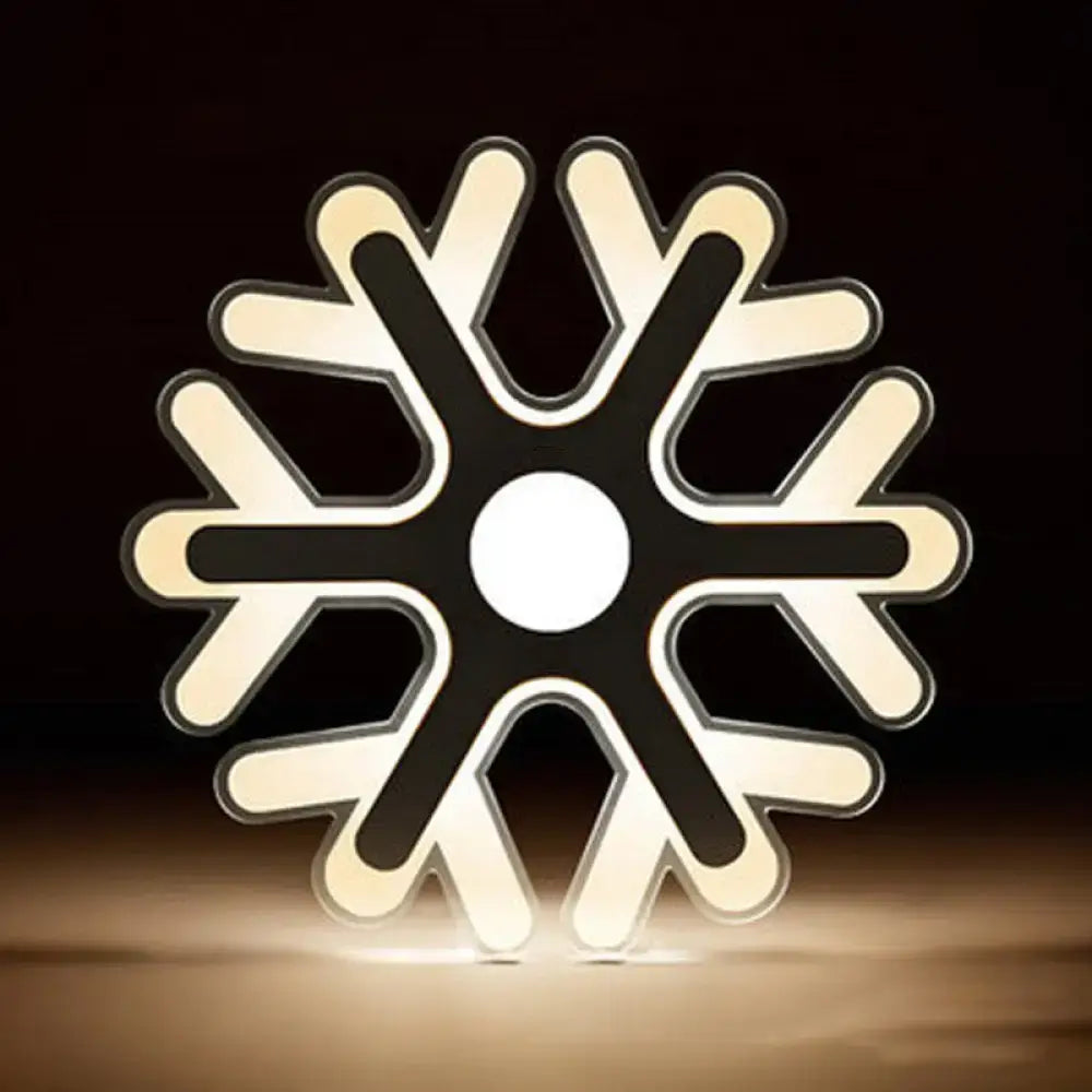 White acrylic LED table lamp snowflake shape with glowing edges by Decorbites on Tampa Home & Garden Store