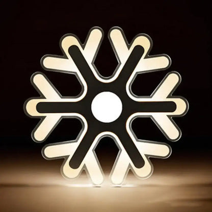 White acrylic LED table lamp snowflake shape with glowing edges by Decorbites on Tampa Home & Garden Store