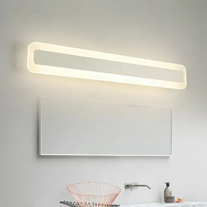White acrylic LED vanity light by Decorbites, slim horizontal bath fixture on Tampa Home & Garden Store