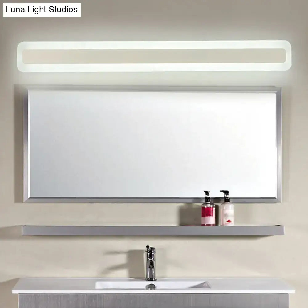 White Acrylic LED Vanity Light by Decorbites, modern bathroom mirror lighting on Tampa Home & Garden Store