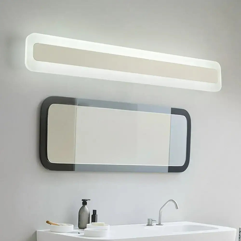 White acrylic LED vanity light by Decorbites, modern slim bathroom fixture on Tampa Home & Garden Store