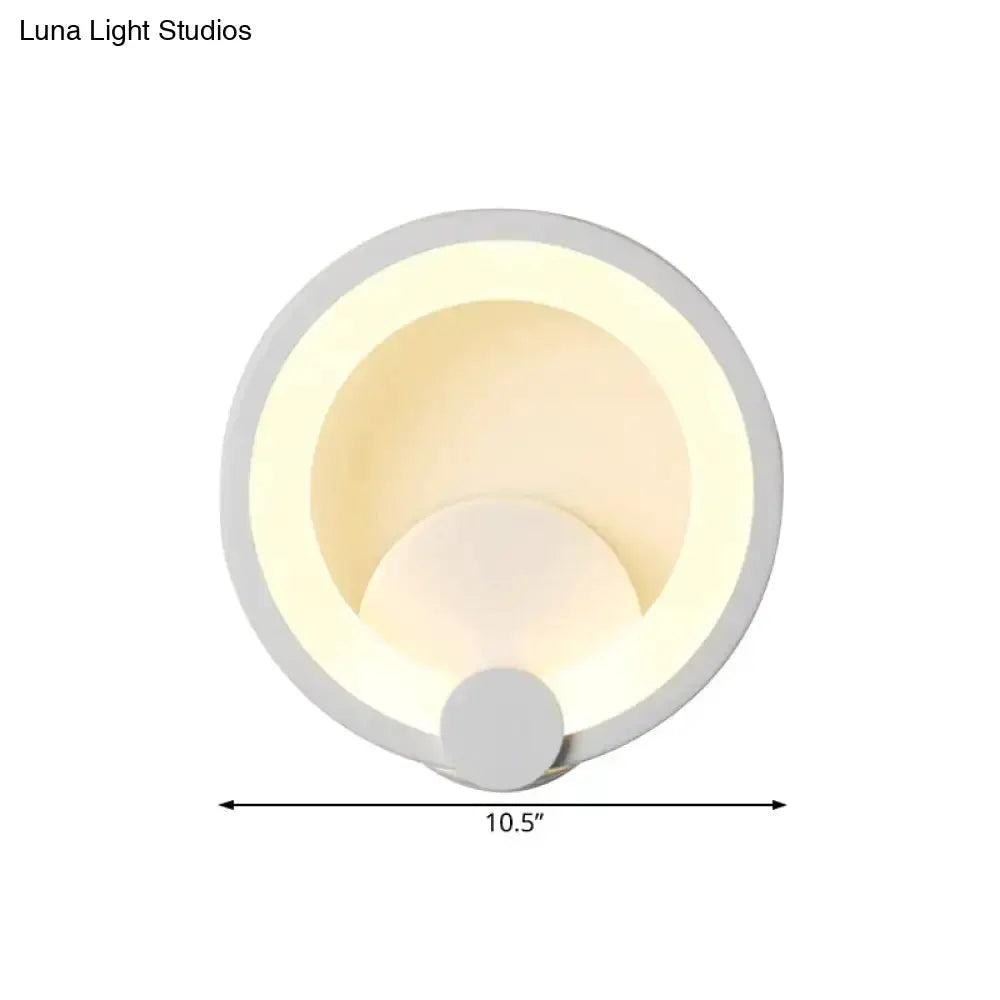 Modern white acrylic circular sconce light with warm LED ring by Decorbites on Tampa Home & Garden Store