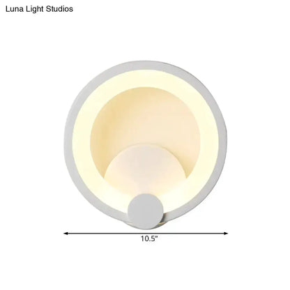 Modern white acrylic circular sconce light with warm LED ring by Decorbites on Tampa Home & Garden Store