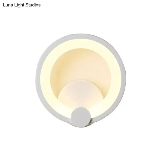 Modern white acrylic circular sconce light with LED halo ring, bedroom wall lamp Decorbites on Tampa Home & Garden Store
