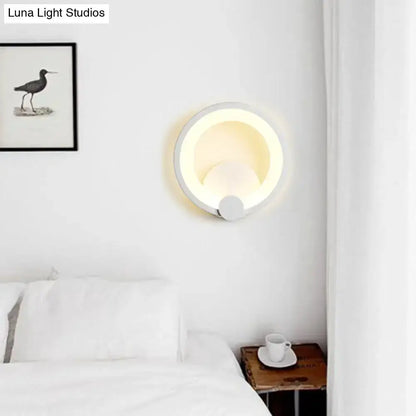 Modern white acrylic circular sconce light for bedroom wall by Decorbites on Tampa Home & Garden Store