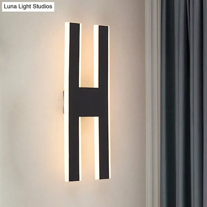 White Alphabet LED Sconce in letter H, wall-mounted, warm backlit edge, Decorbites on Tampa Home & Garden Store